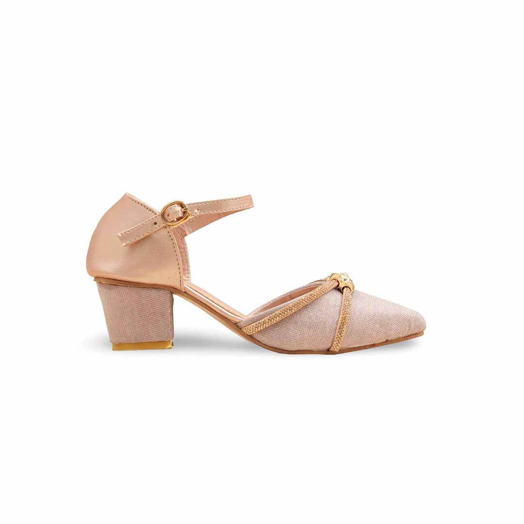 Girls Peach Fancy Pumps KD2563