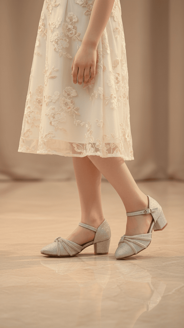 Girls Silver Fancy Pumps KD2564