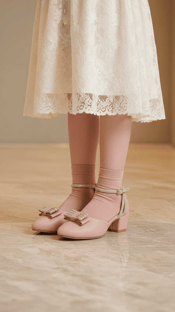 Girls Pink Formal Pumps KD2566