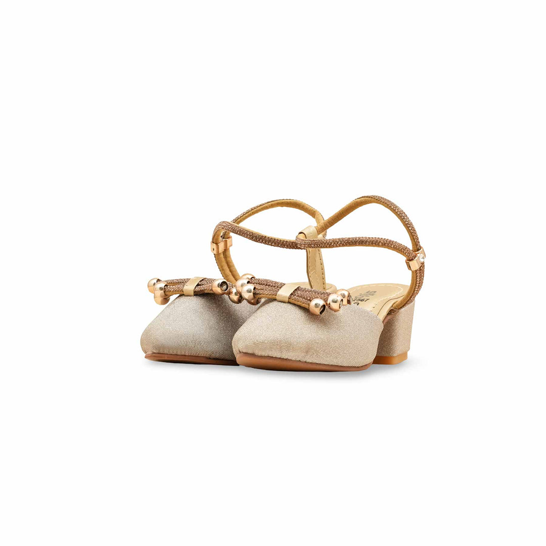 Girls Golden Fancy Pumps KD2567