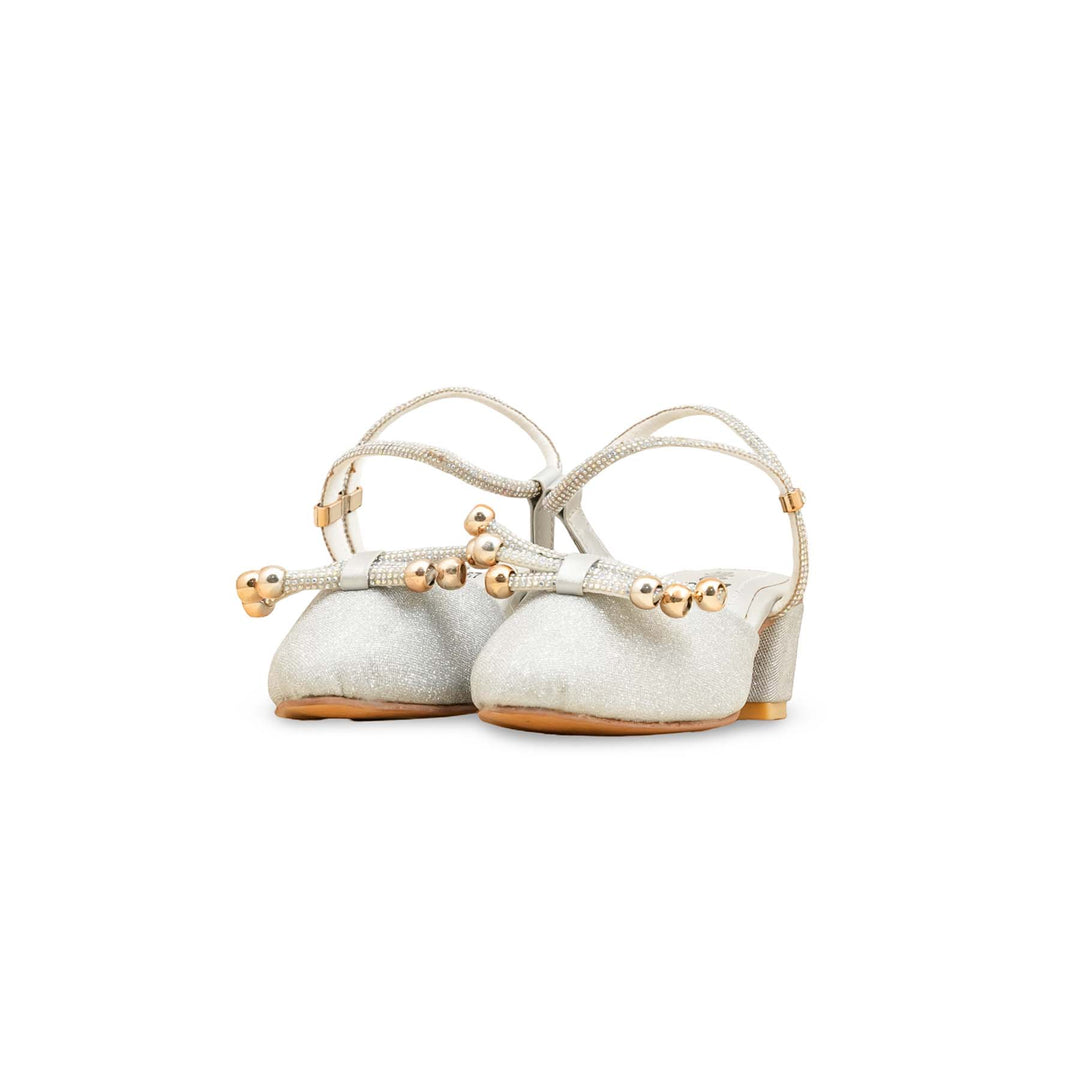 Girls Silver Fancy Pumps KD2567