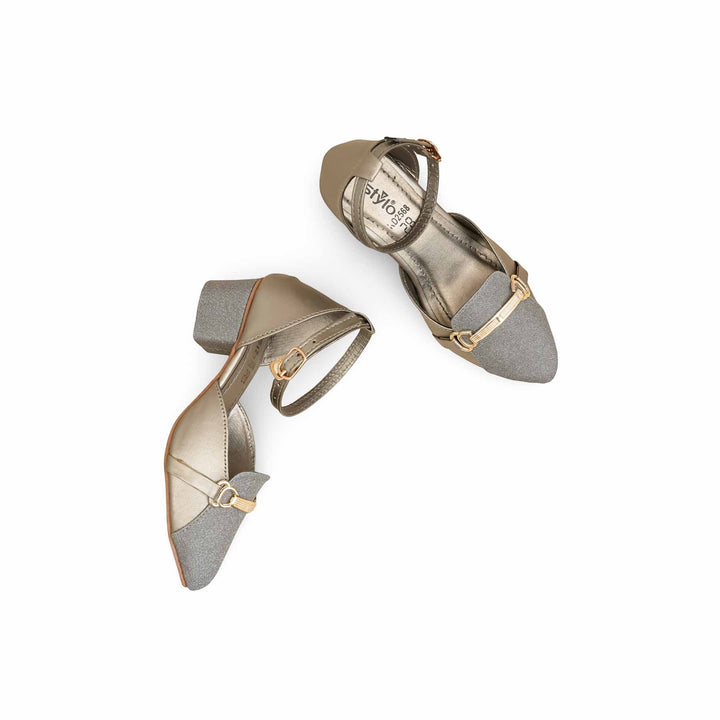 Girls Grey Fancy Pumps KD2568
