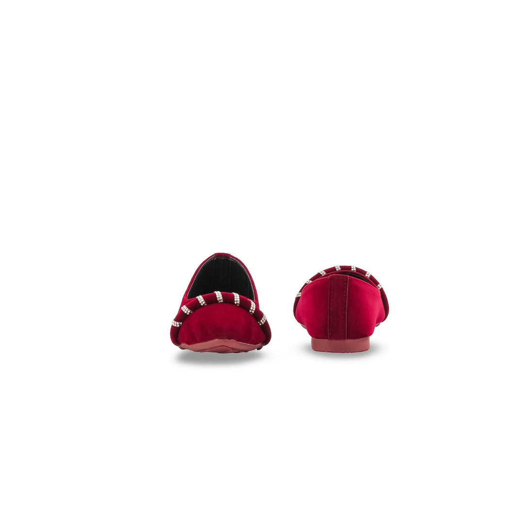 Girls Maroon Formal Pumps KD2573