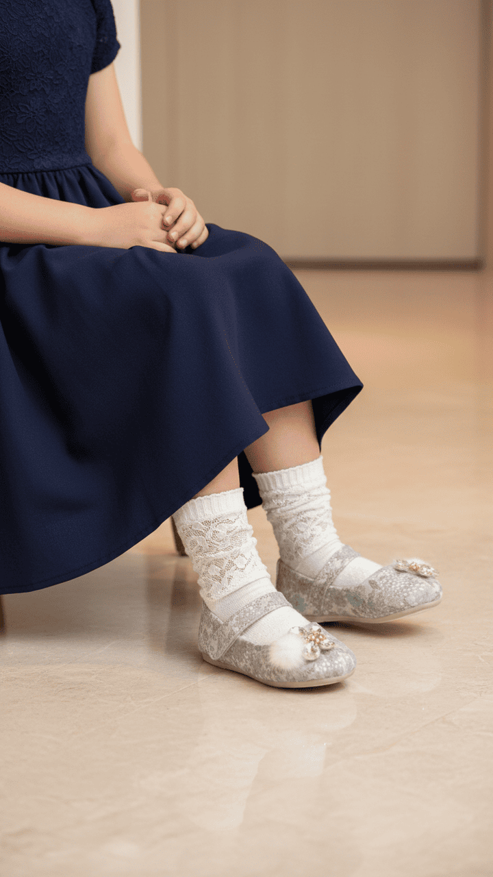 Girls Silver Fancy Pumps KD2579