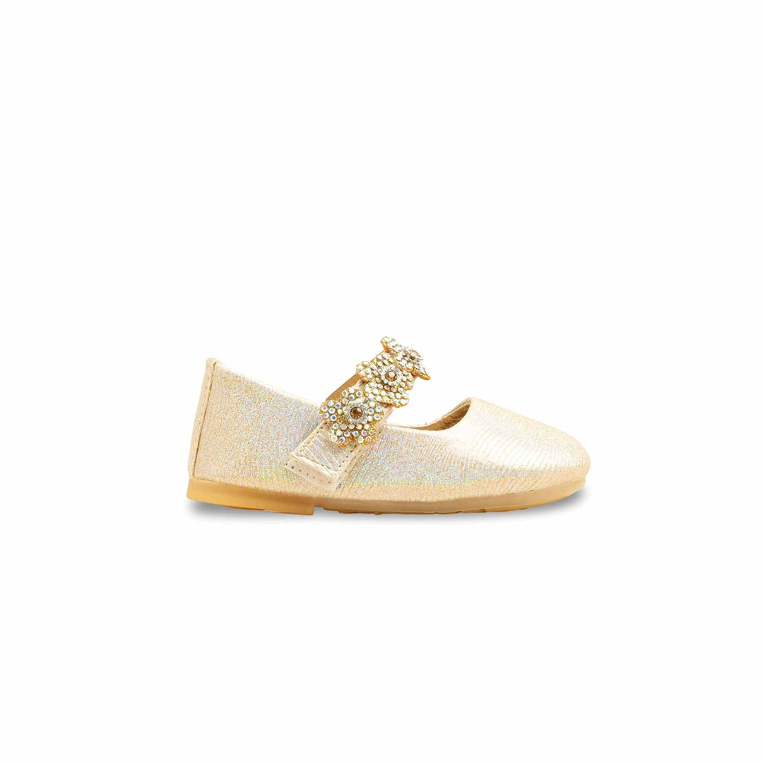 Girls Golden Fancy Pumps KD2581