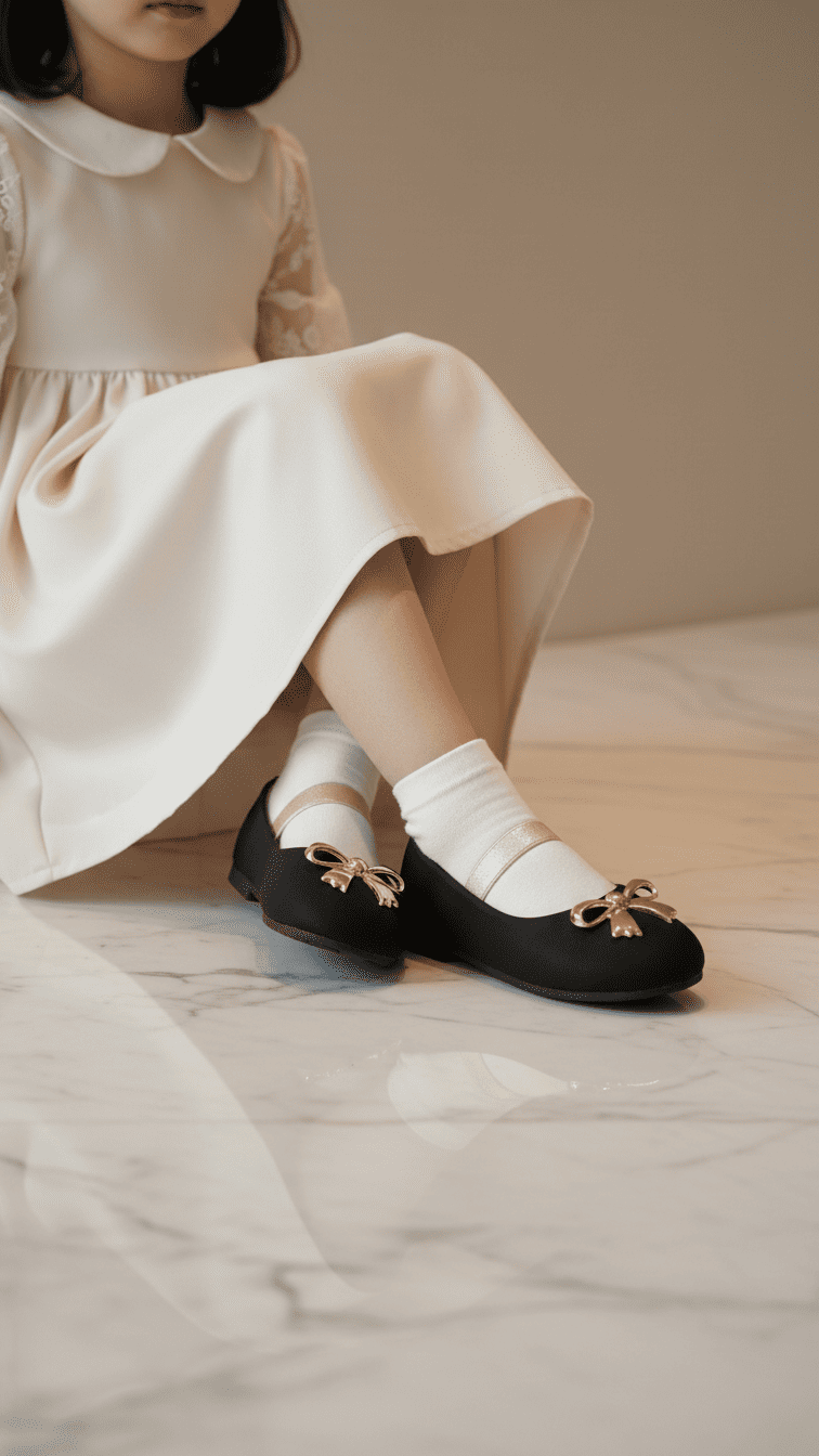Girls Black Formal Pumps KD2584