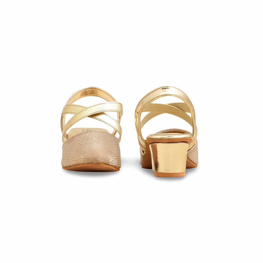 Girls Golden Fancy Court Shoes KD2586