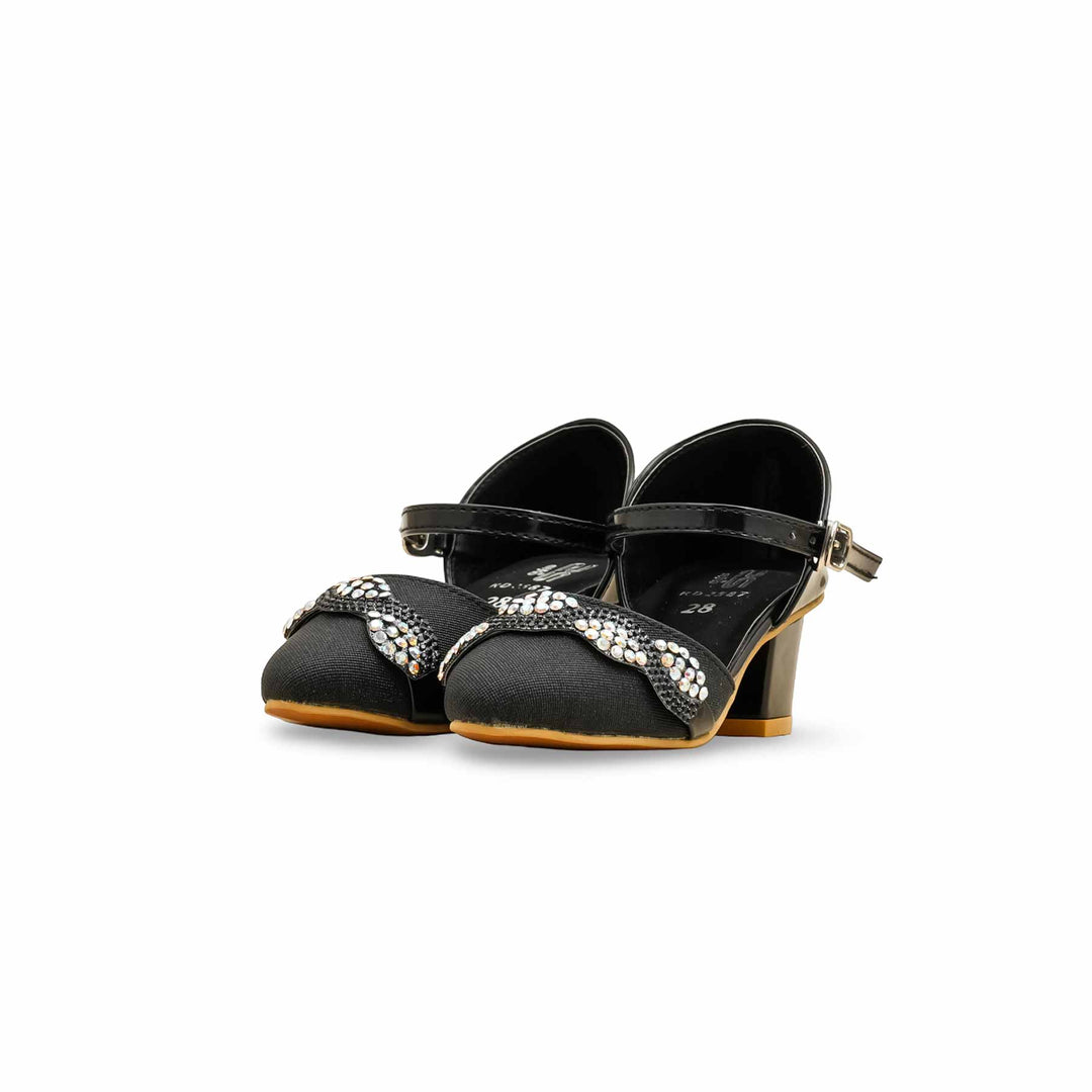Girls Black Fancy Pumps KD2587