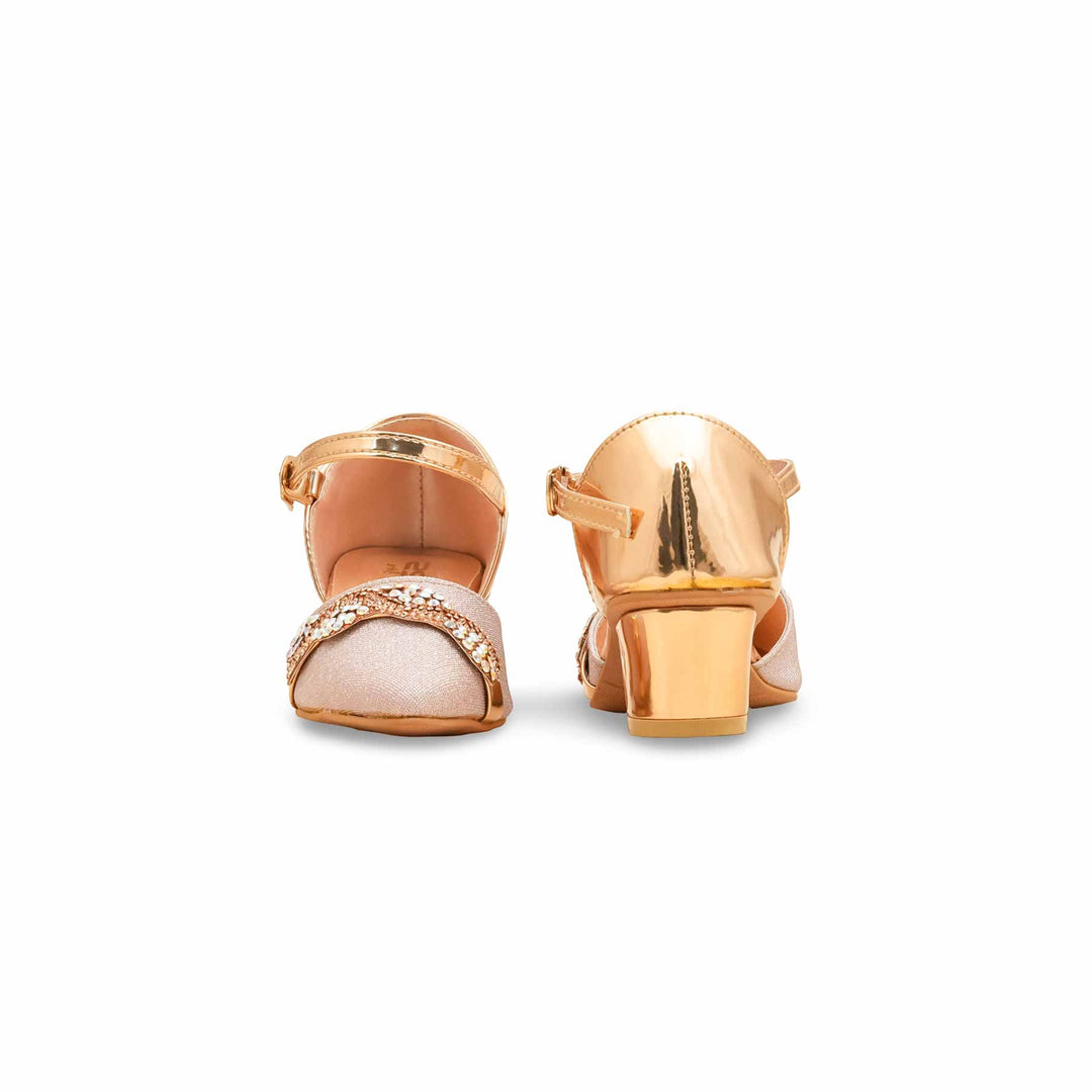 Girls Peach Fancy Pumps KD2587