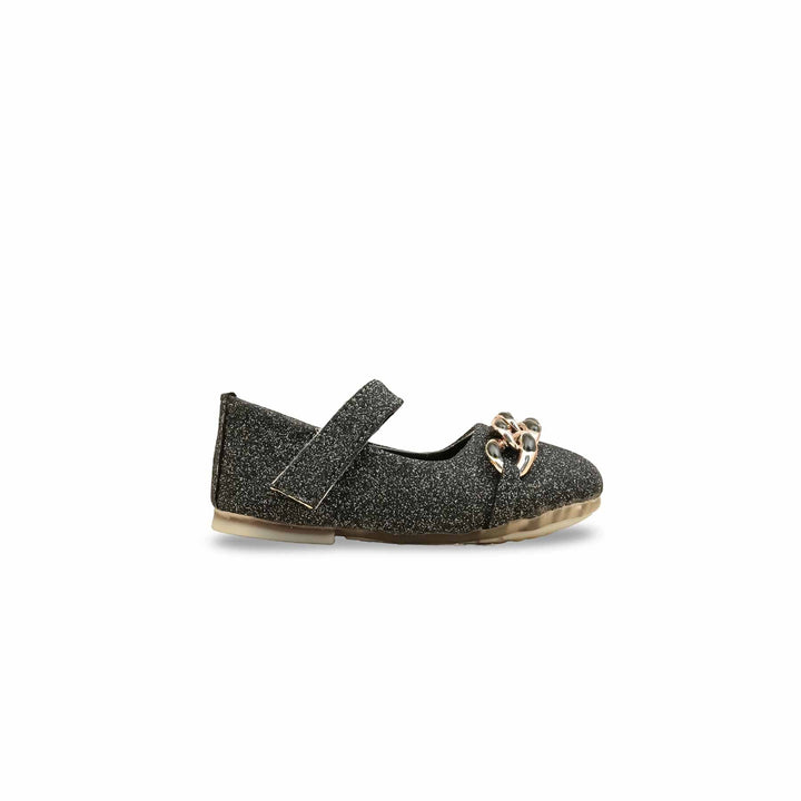 Girls Black Fancy Pumps KD2593