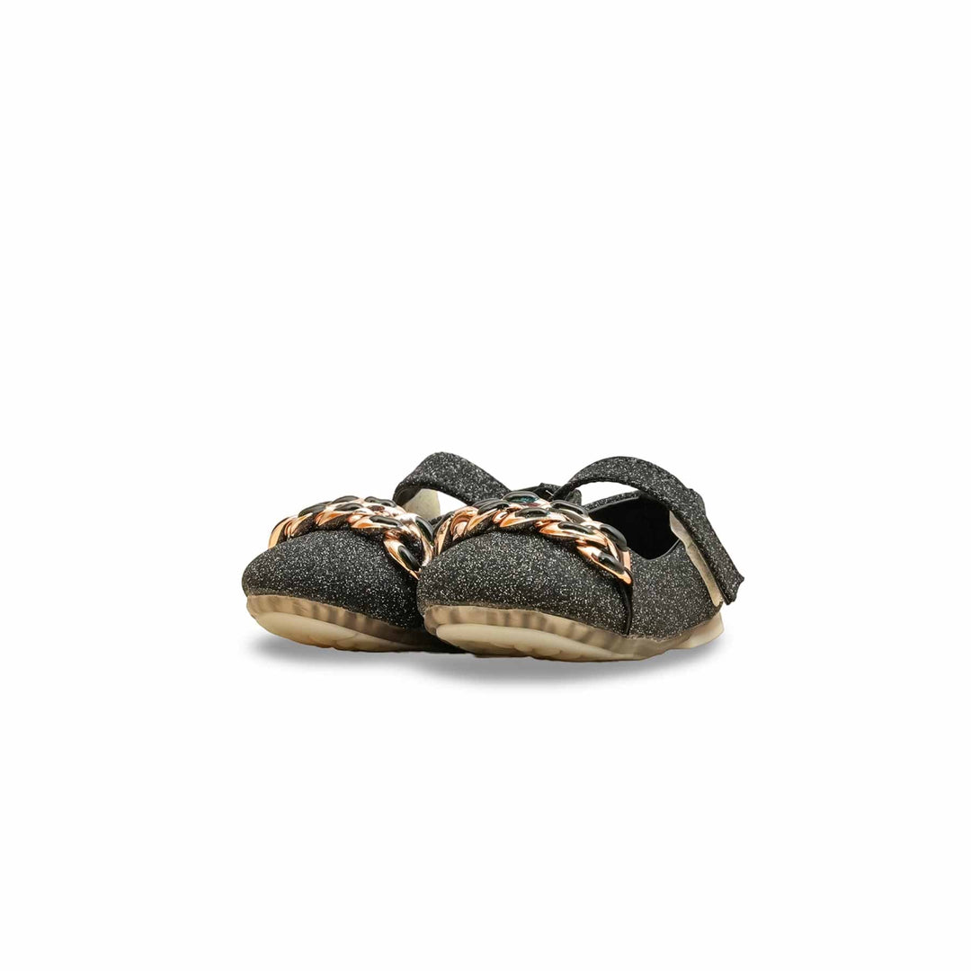 Girls Black Fancy Pumps KD2593