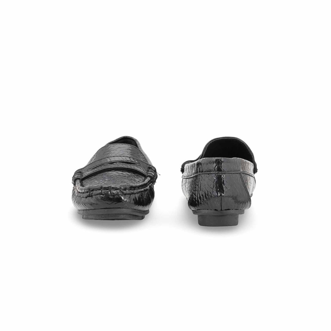 Girls Black Formal Moccasin KD2598