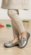 Girls Silver Fancy Moccasin KD2599