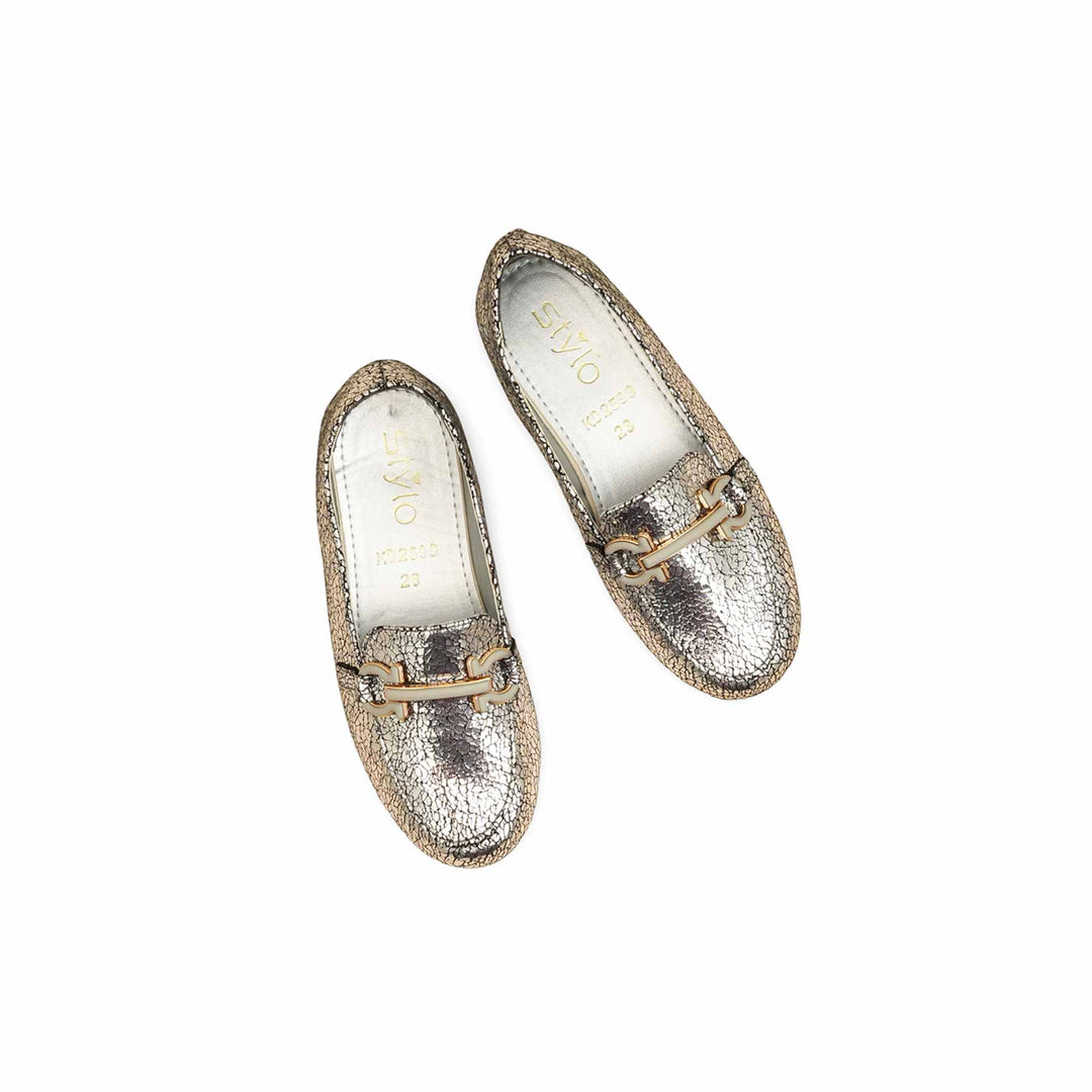 Girls Silver Girls Fancy Moccasin KD2599