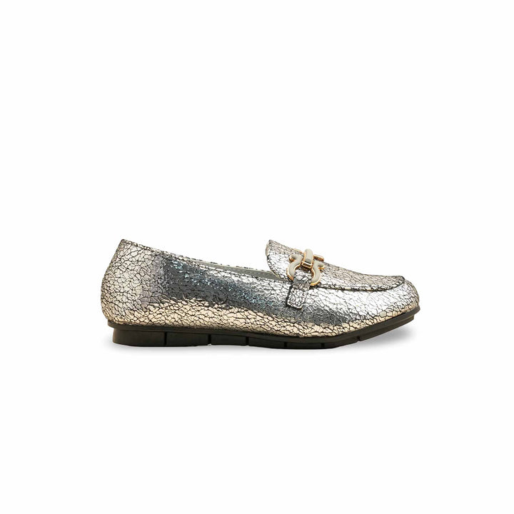 Girls Silver Girls Fancy Moccasin KD2599