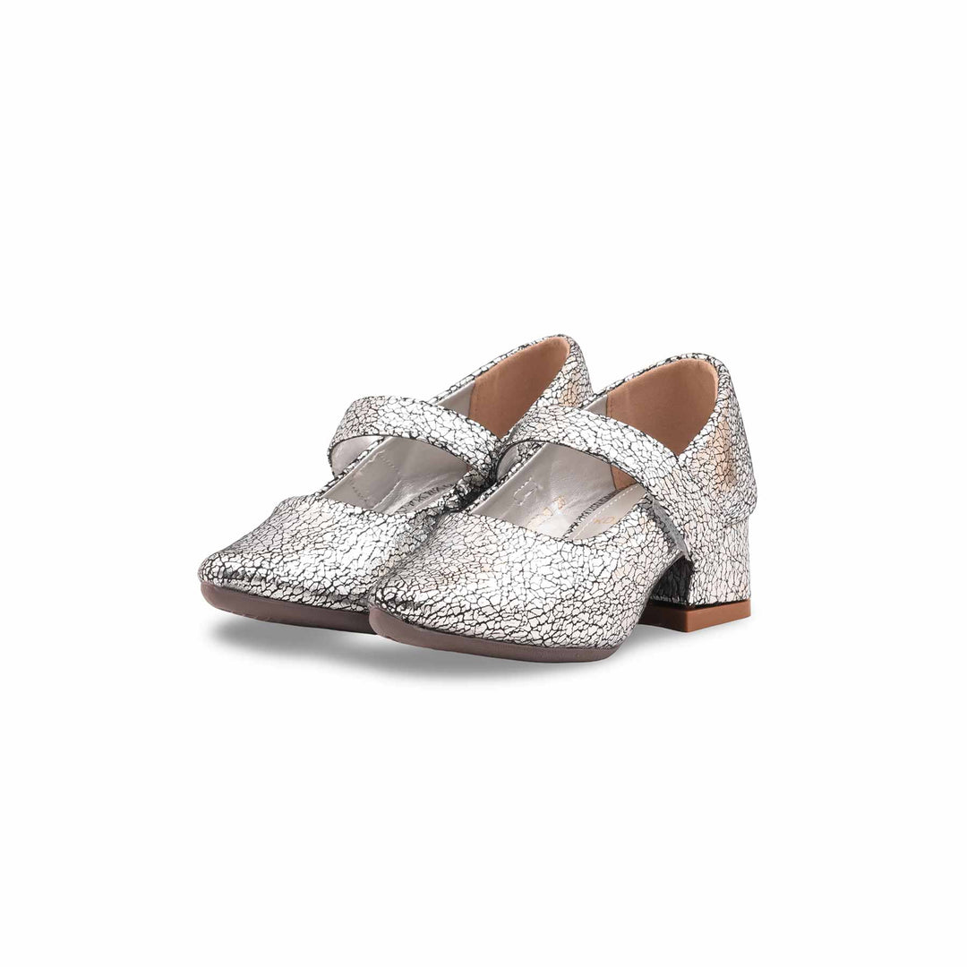 Girls Silver Fancy Pumps KD2610