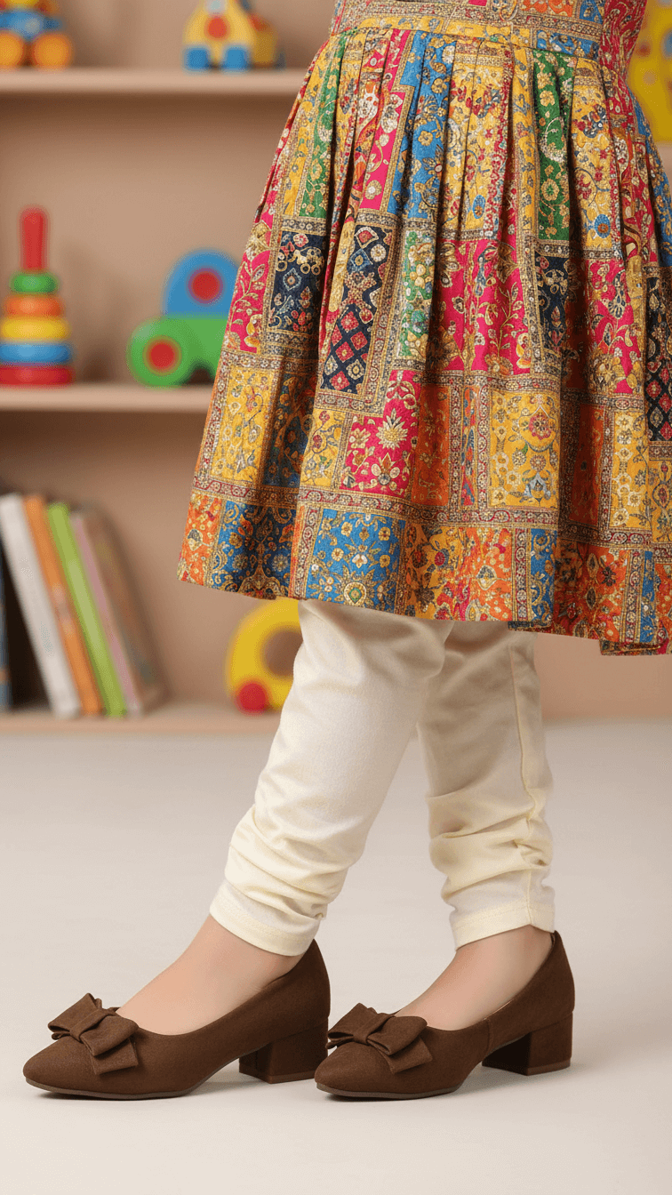 Girls Brown Formal Pumps KD2613