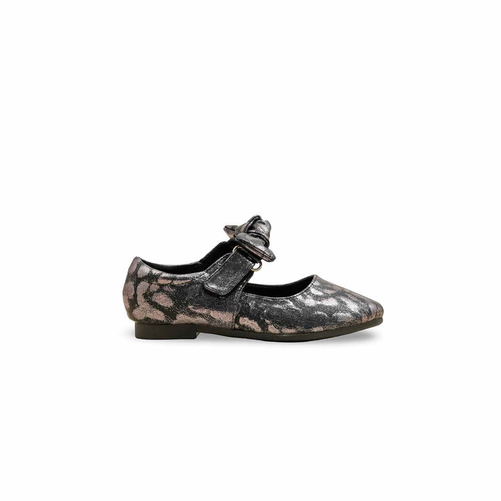 Girls Grey Formal Pumps KD2617