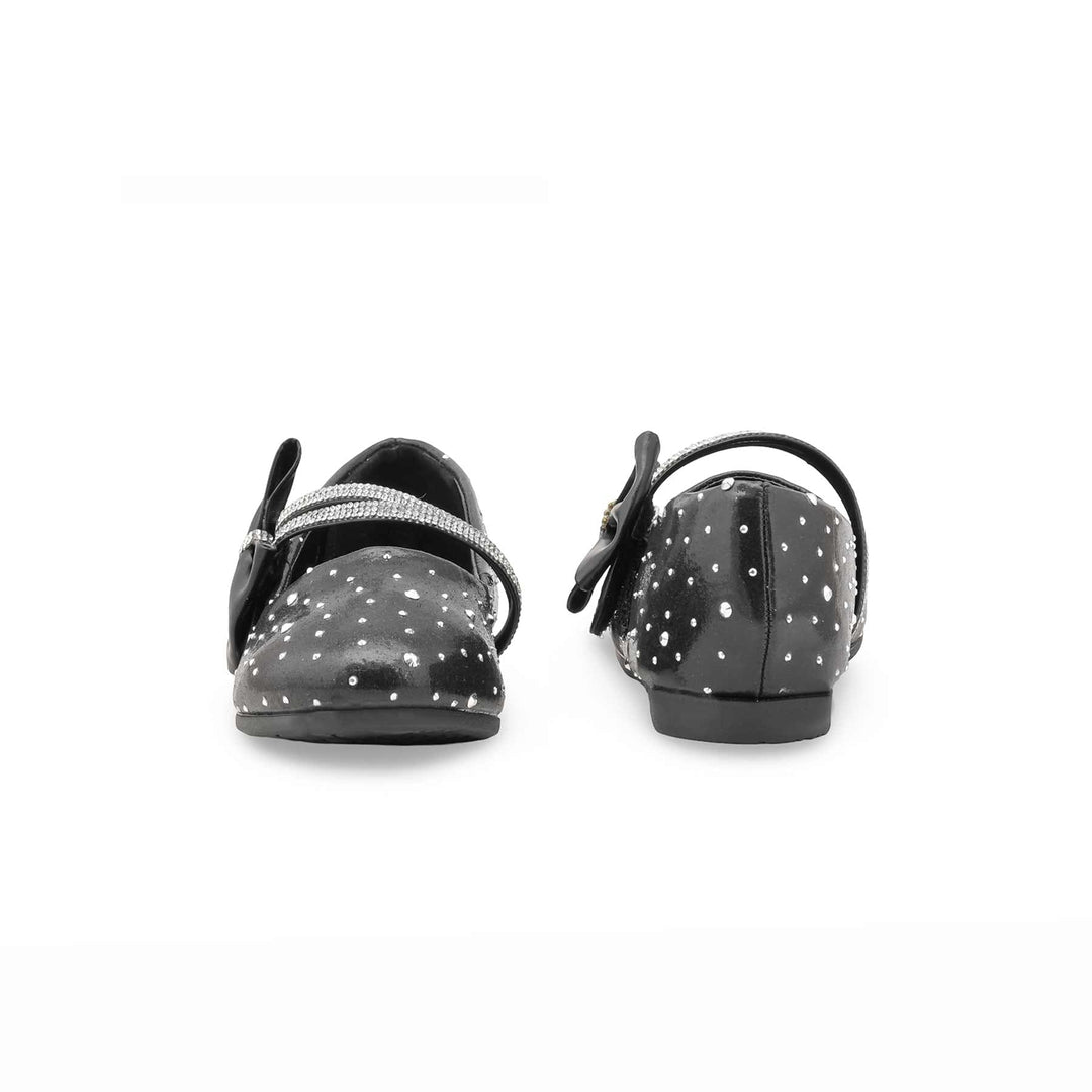 Girls Black Fancy Pumps KD2622