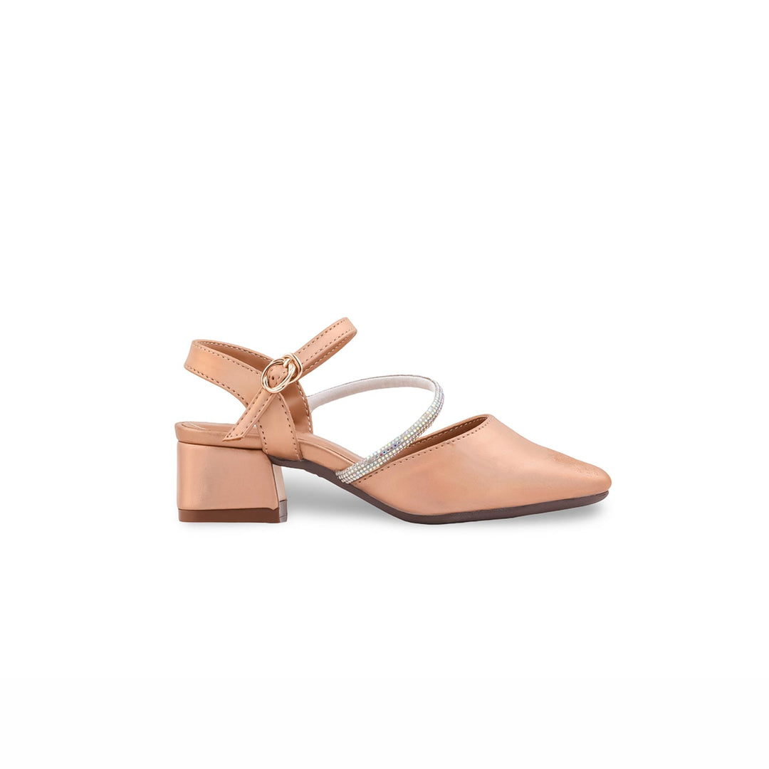 Girls Golden Fancy Pumps KD2624