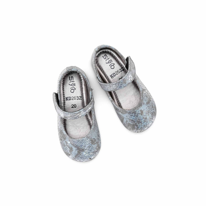 Girls Grey Fancy Pumps KD2632