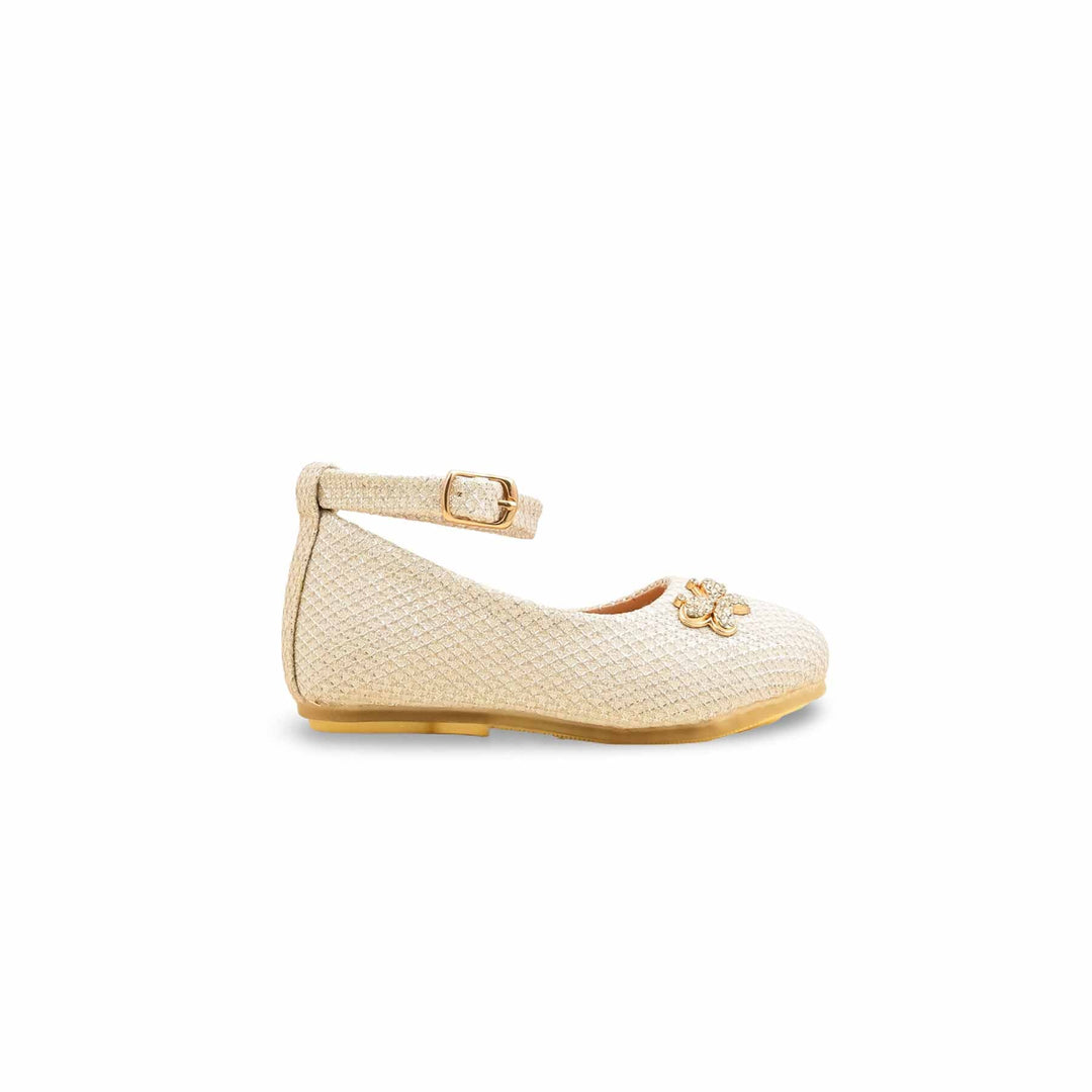 Girls Golden Fancy Pumps KD2635