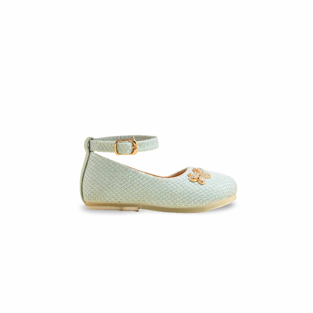 Girls Sky Blue Fancy Pumps KD2635