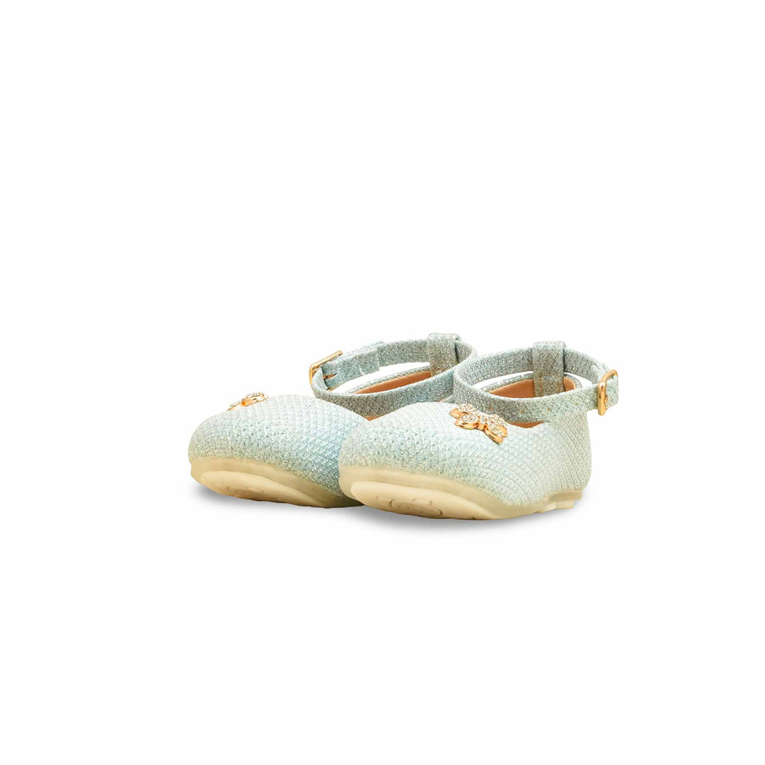Girls Sky Blue Fancy Pumps KD2635