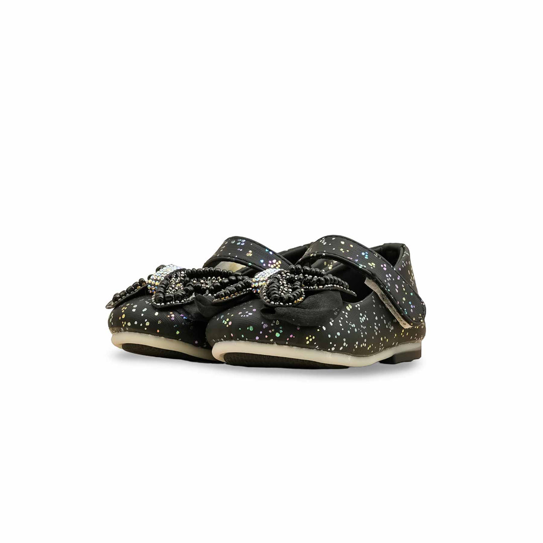 Girls Black Fancy Pumps KD2636