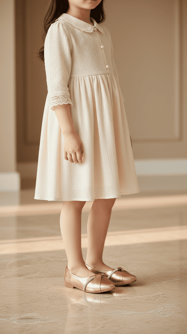 Girls Peach Formal Pumps KD2637