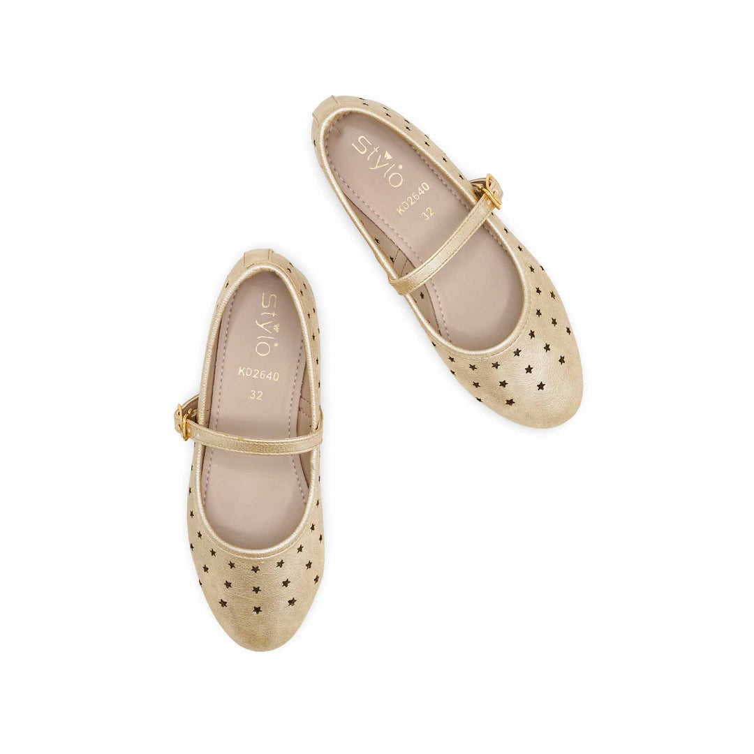 Girls Golden Casual Pumps KD2640