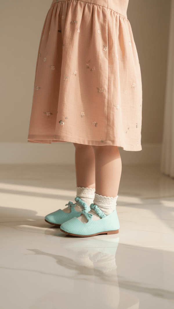 Girls Sky Blue Casual Pumps KD2641