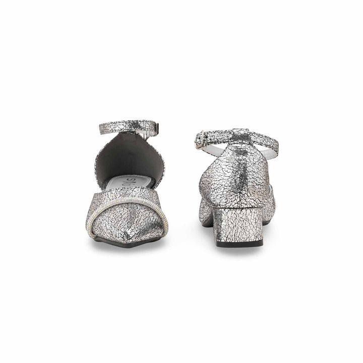Girls Silver Formal Pumps KD2645