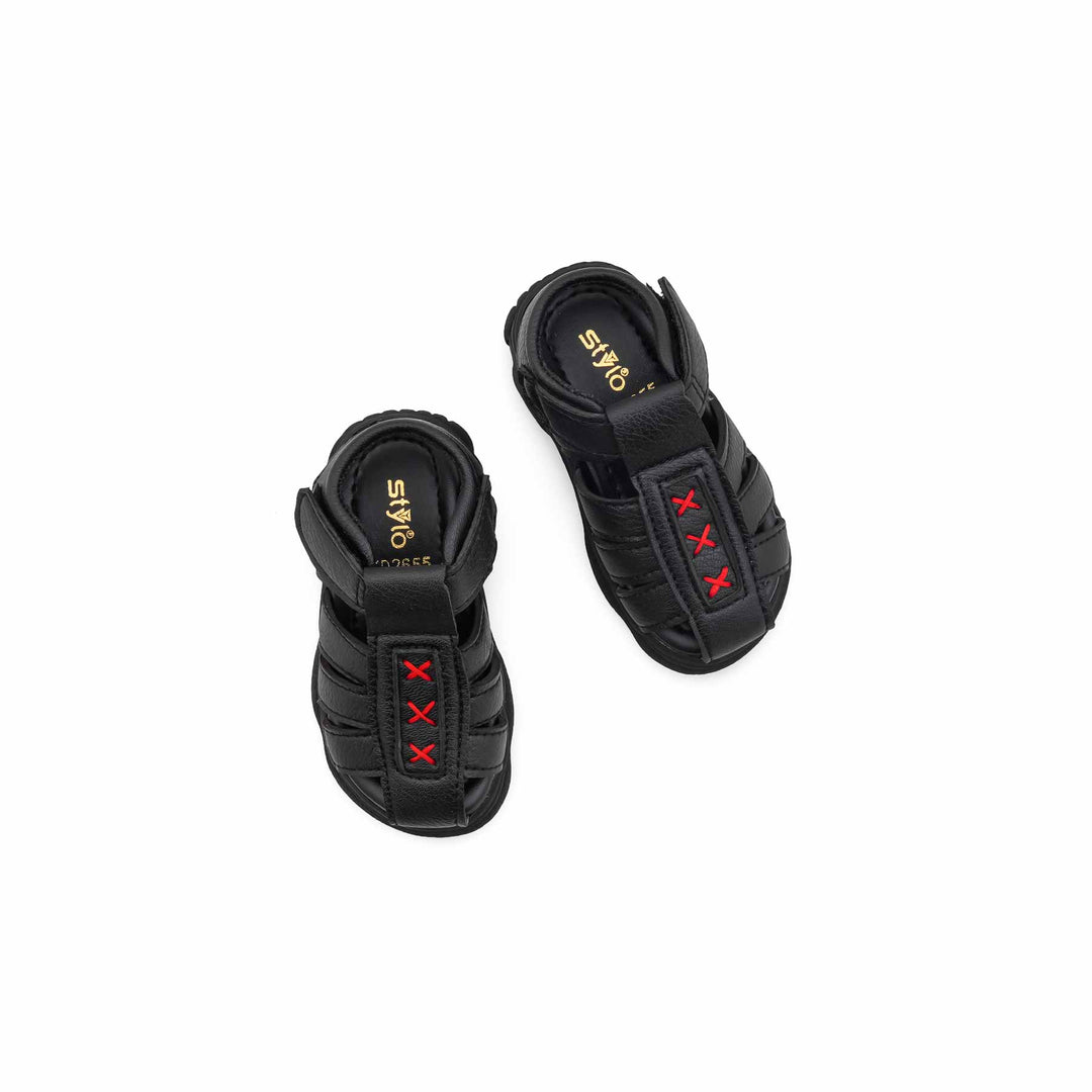Boys Black Formal Sandal KD2655