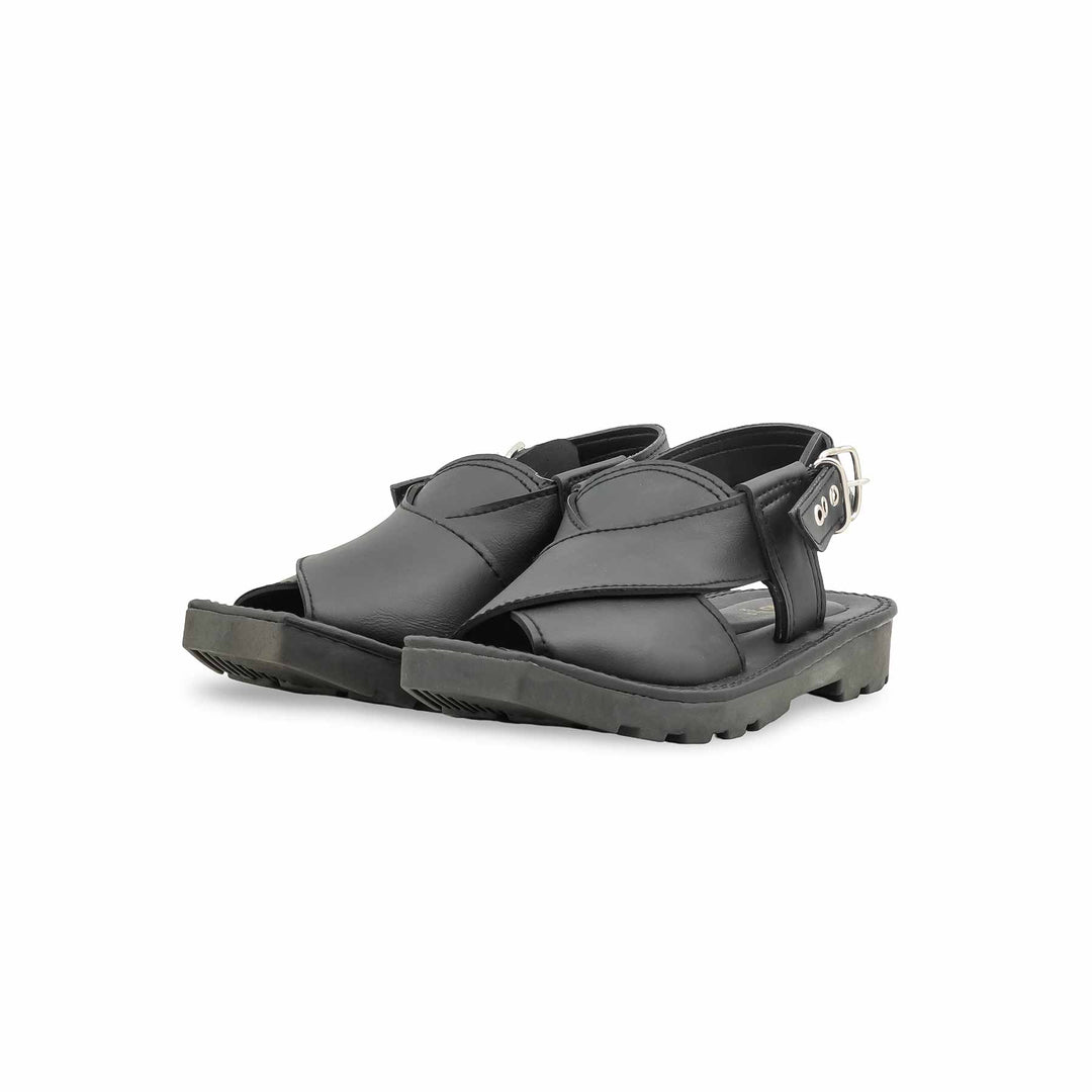 Boys Black Peshawari Chappal KD2656
