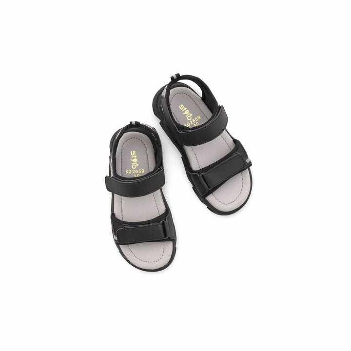 Boys Black Casual Sandal KD2659