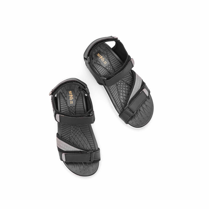 Boys Black Casual Sandal KD2668