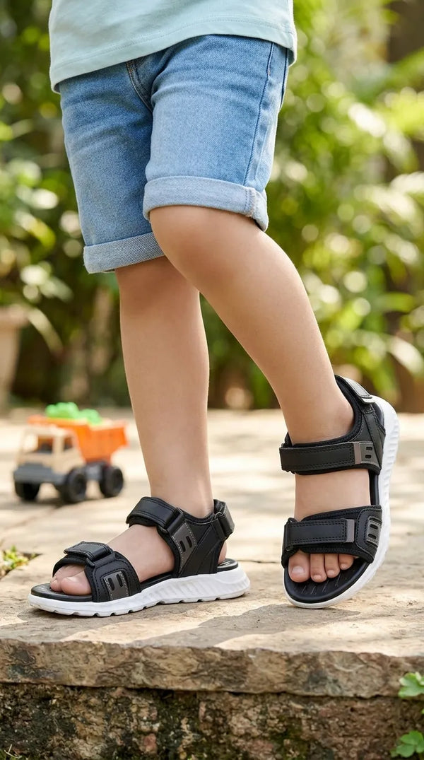 Boys Black Casual Sandal KD2669