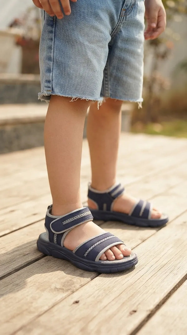 Boys Grey Casual Sandal KD2671