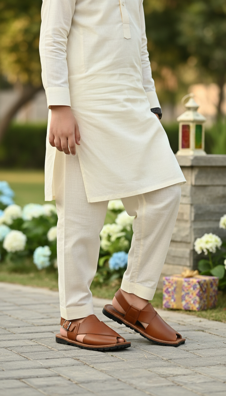 Boys Tan Peshawari Chappal KD2679