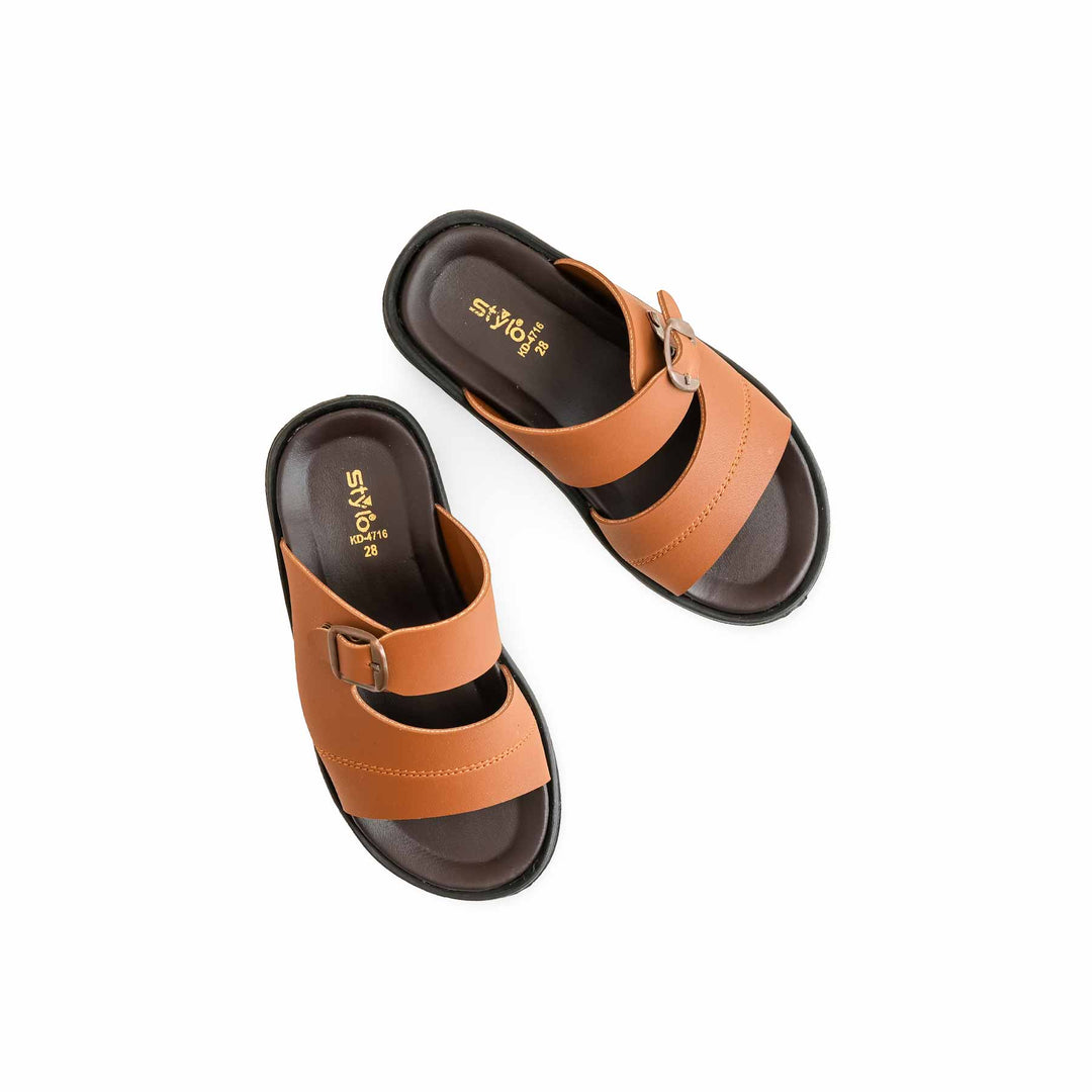 Boys Brown Formal Slipper KD4716