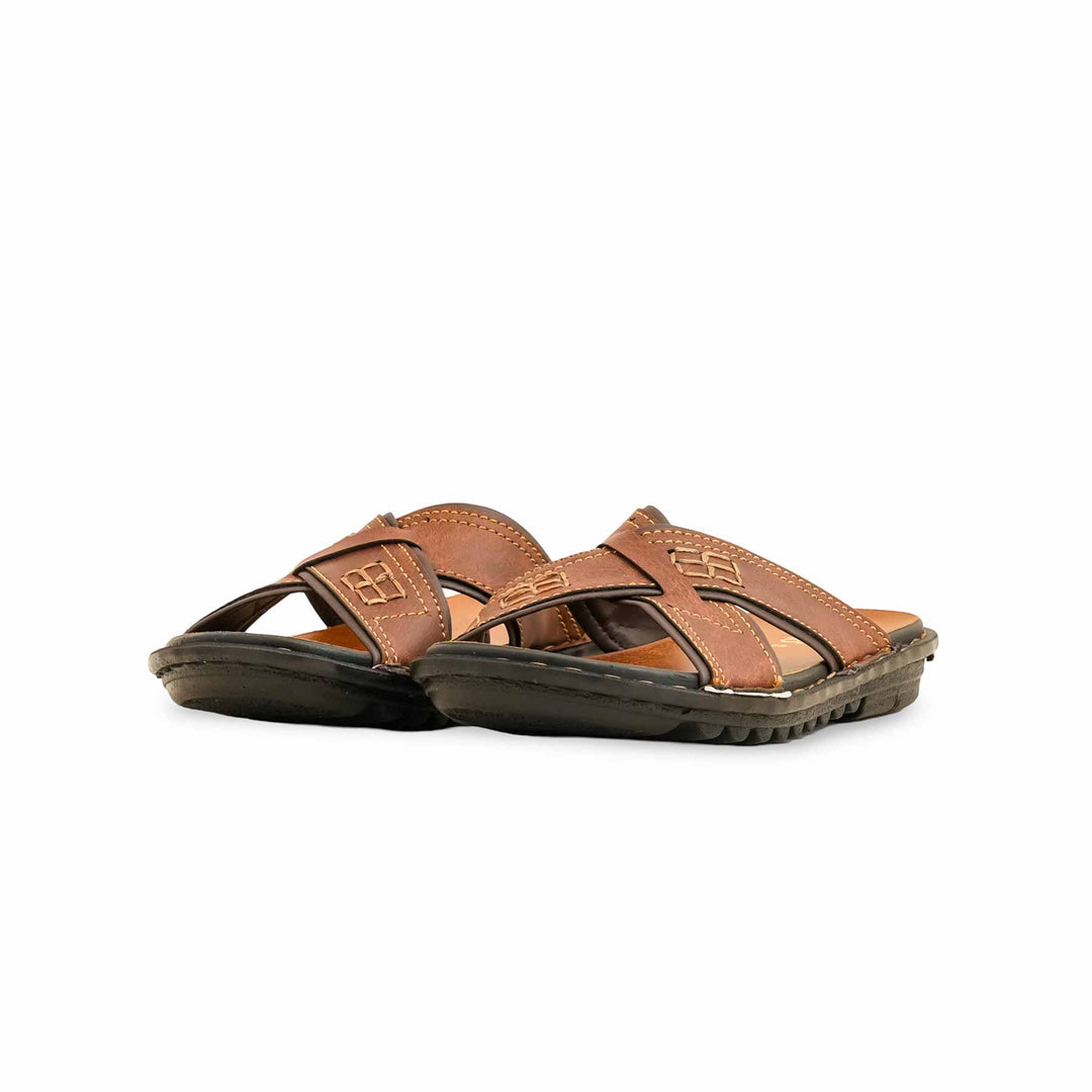 Boys Brown Formal Slipper KD4717