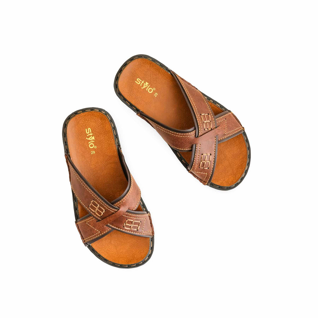 Boys Brown Formal Slipper KD4717