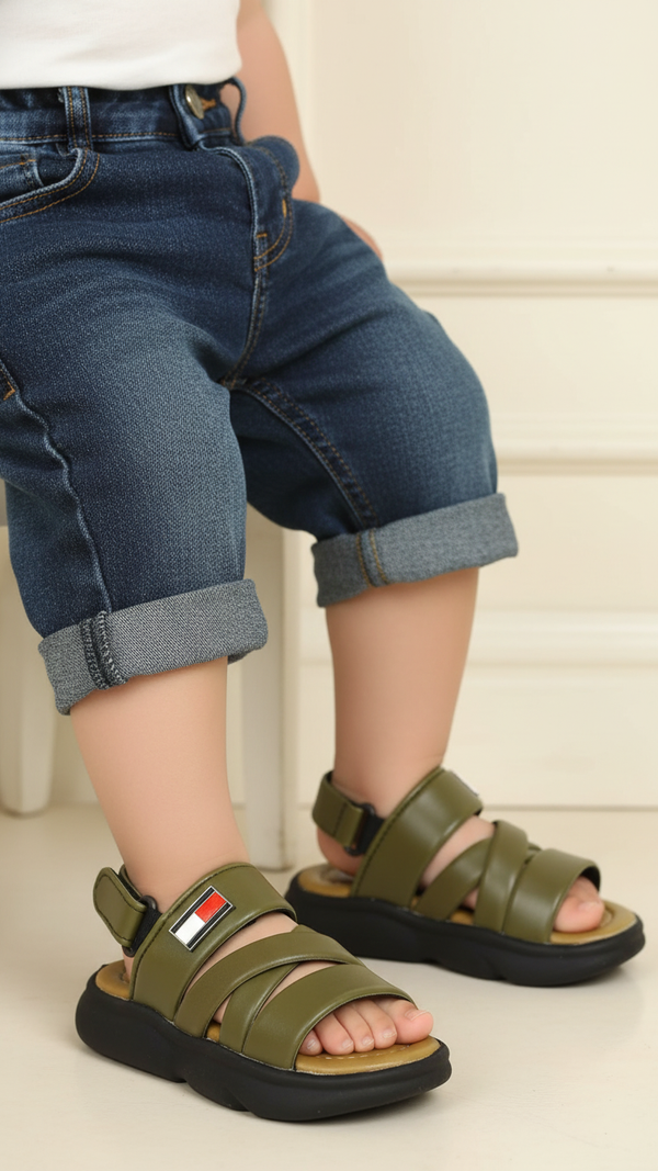 Boys Olive Formal Sandal KD4730