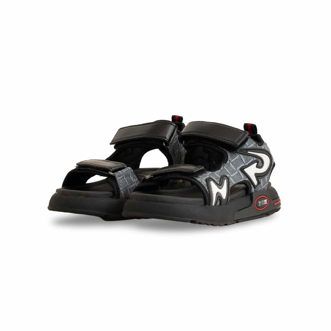 Boys Black Casual Sandal KD4760