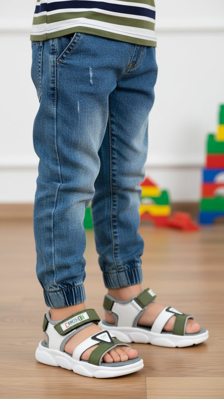 Boys Grey Casual Sandal KD4888
