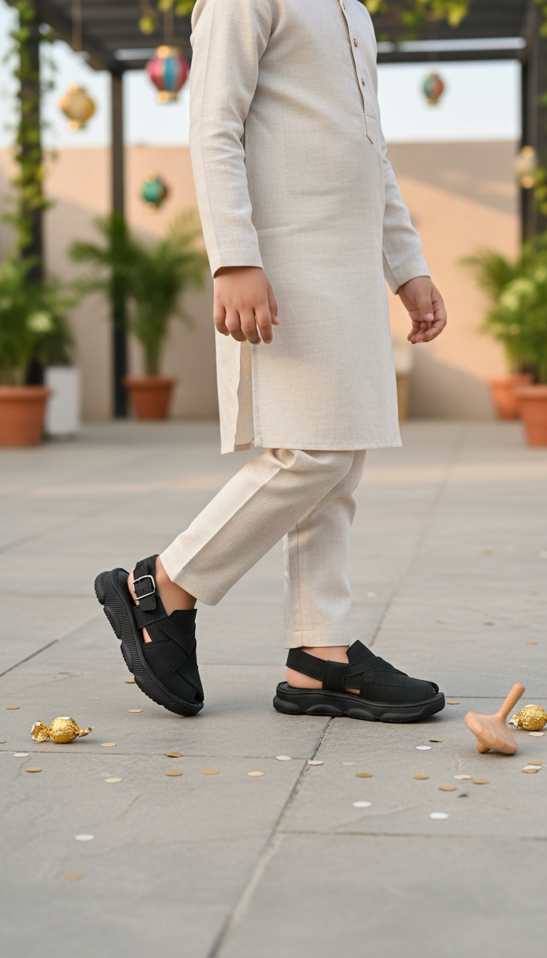 Boys Navy Peshawari Chappal KD4928