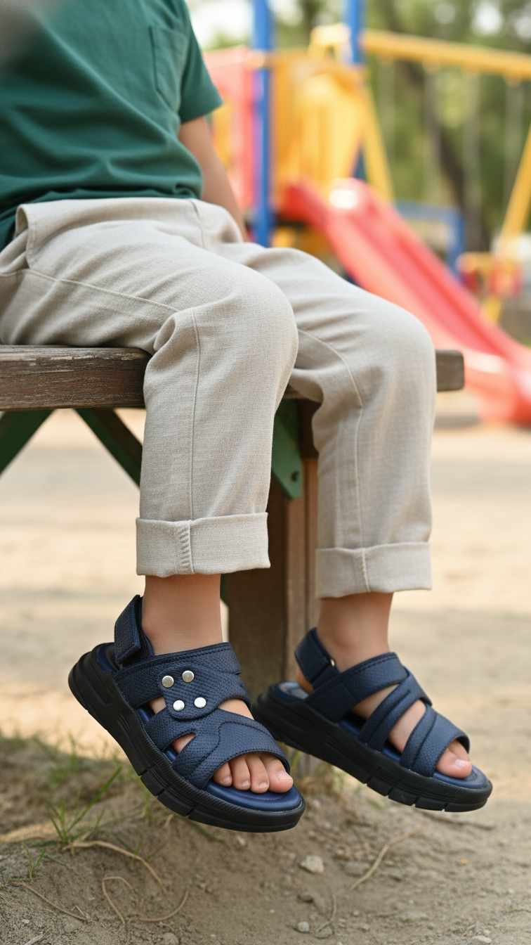 Boys Navy Formal Sandal KD4946