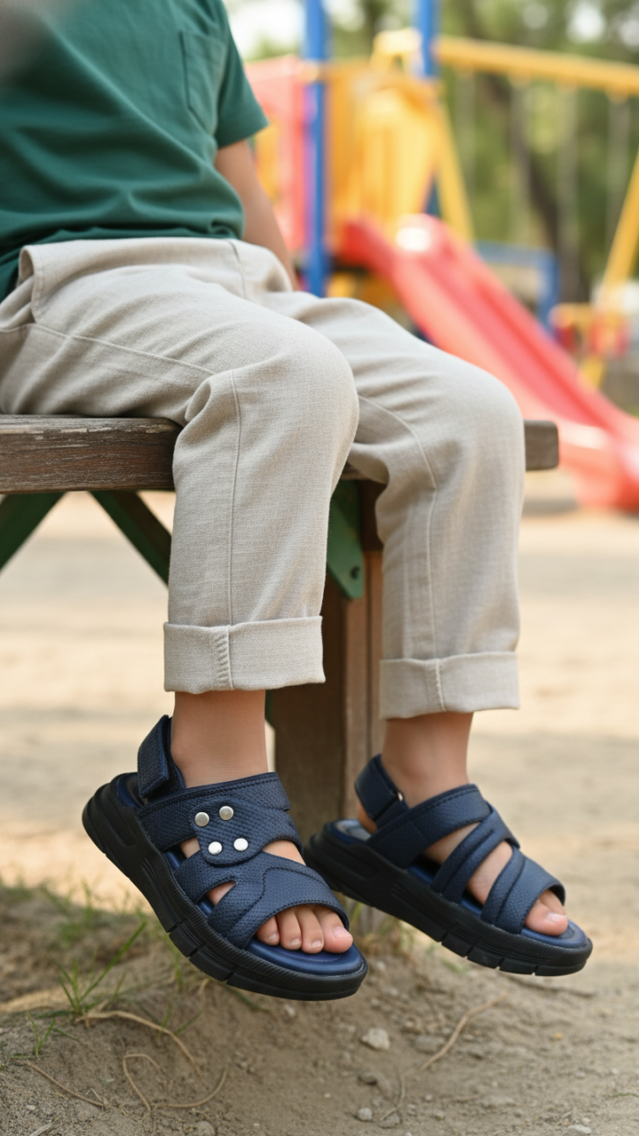 Boys Navy Formal Sandal KD4946