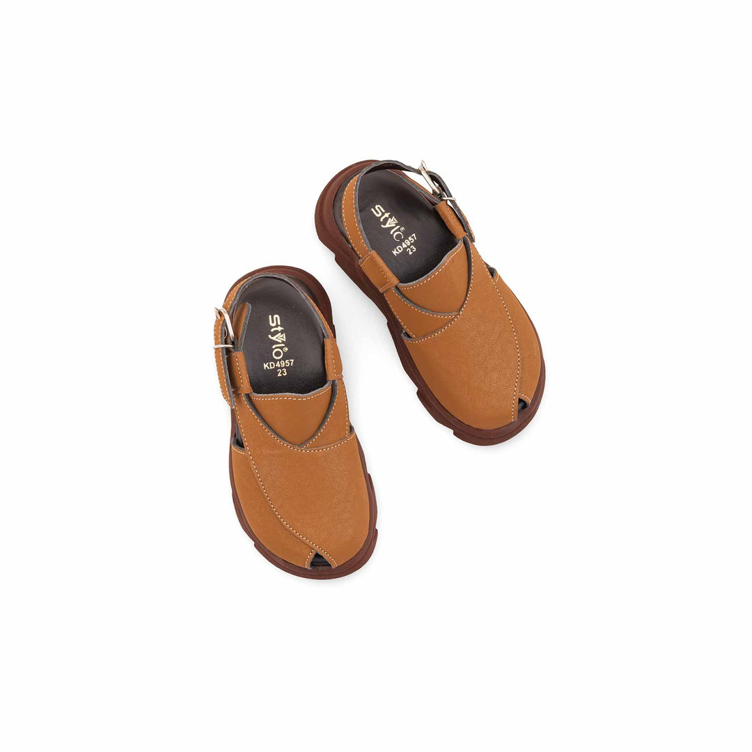 Boys Olive Peshawari Chappal KD4957